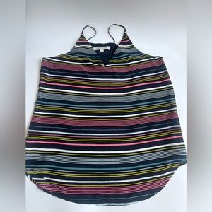 Loft  multicolor striped  V Neck Lined Tank Size S